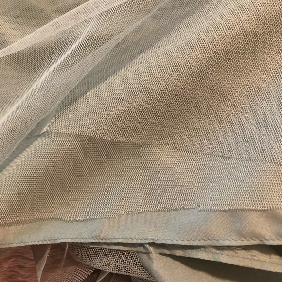 David’s Bridal Dusty Sage Soft Net Gown - Picture 7 of 10